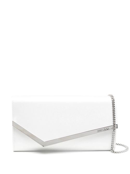 ivory white satin finish envelope design Jimmy Choo | EMMIESATIVORY